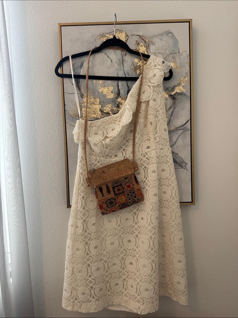 Cream One-Shoulder Lace Mini Dress 👗